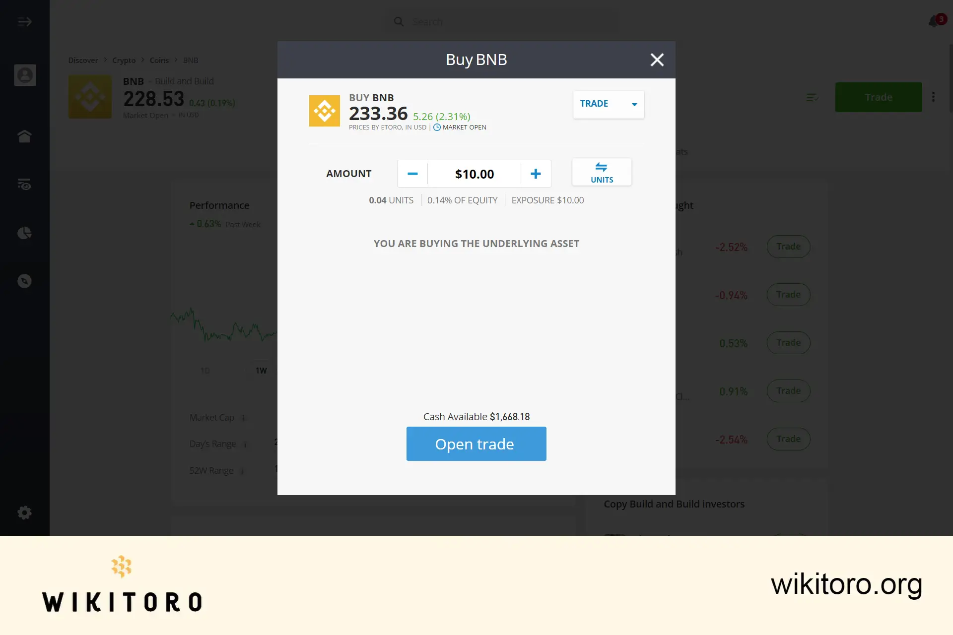 Binance-kolikon ostaminen eTorolla