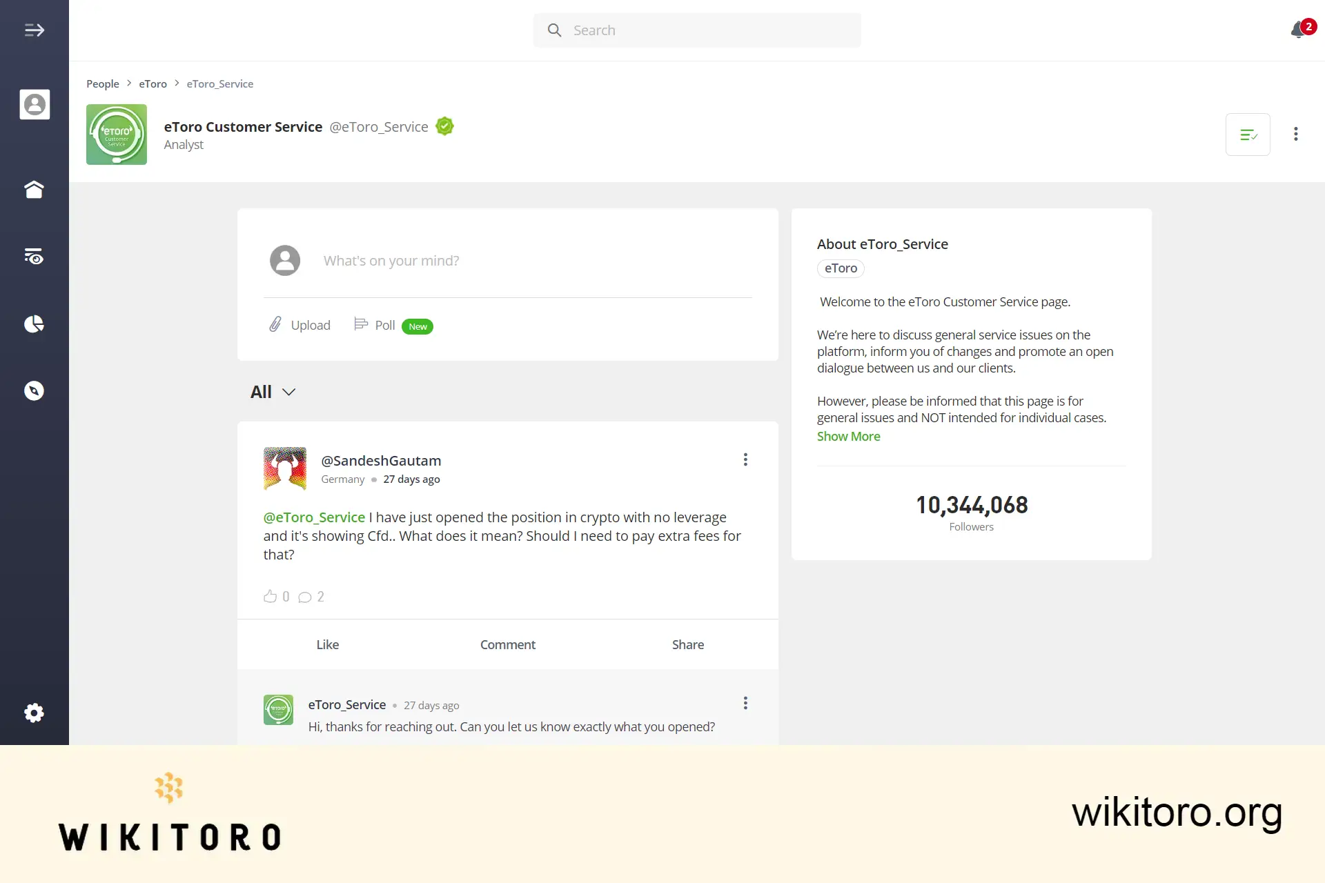 eToro_Palvelun käyttäjäprofiili
